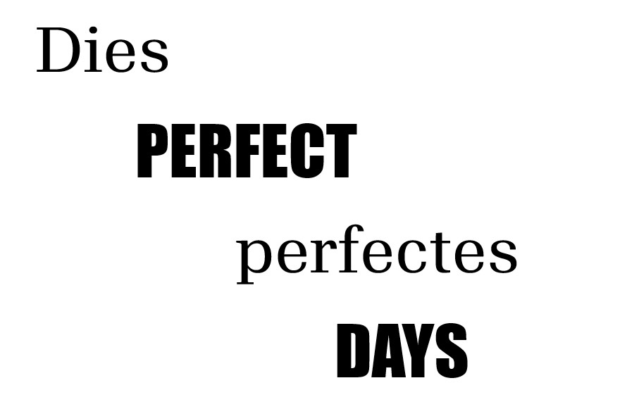 Dies perfectes o Perfect days?